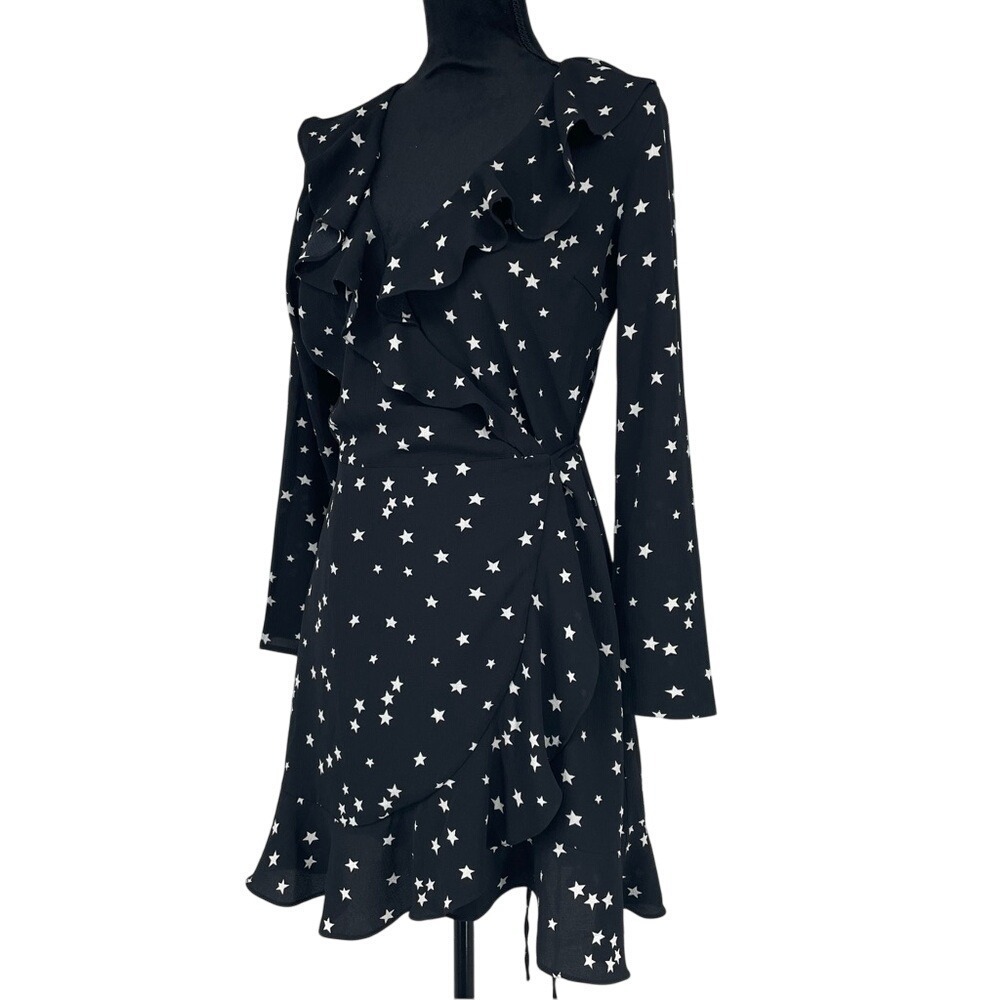 LUCY PARIS Star Print Wrap Dress NWOT Sz S‎